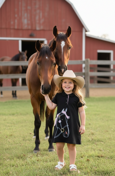 Hold Your Horses Short Sleeve Polo Dress