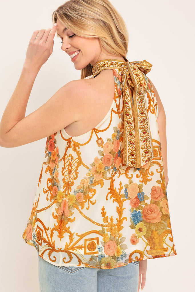 Antique Bloom Halter Top by Flying Tomato