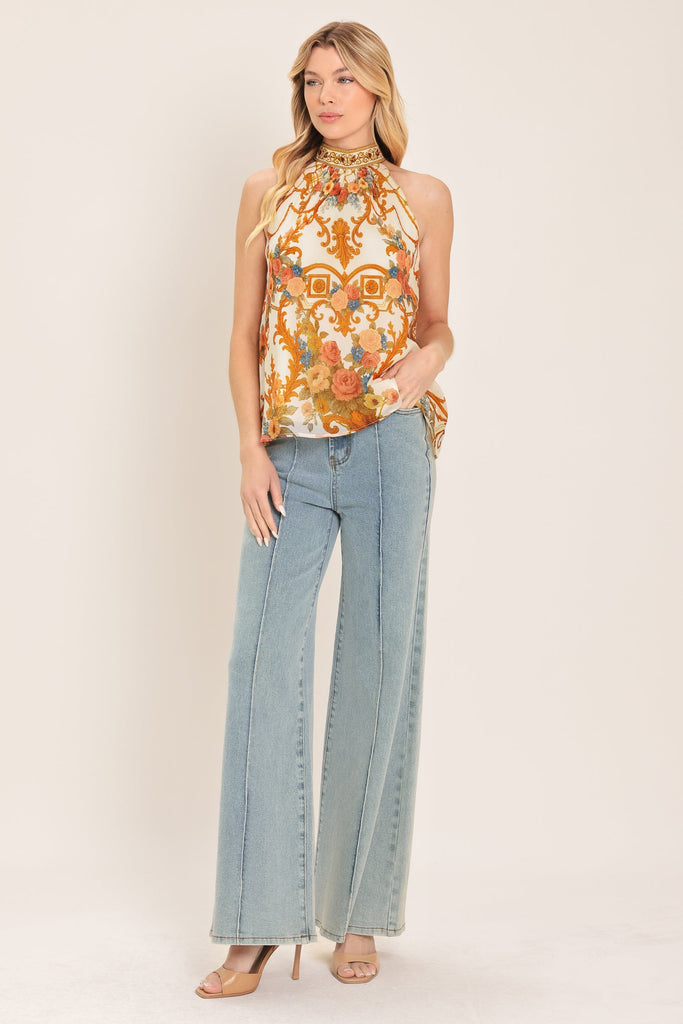 Antique Bloom Halter Top by Flying Tomato