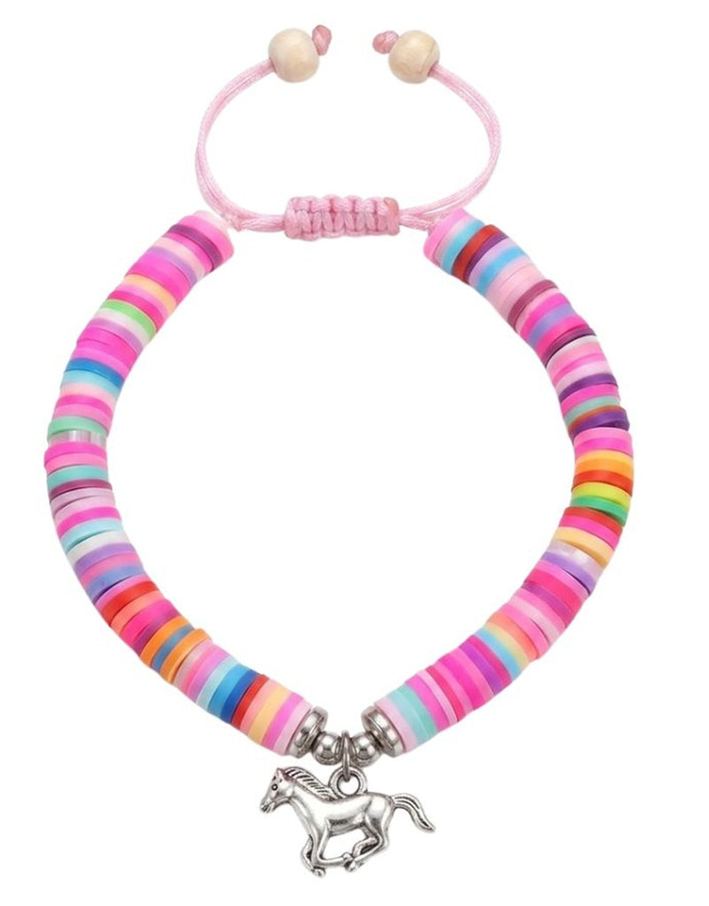 Adjustable Horse Girl Gift Charm Bracelet with Inspirational Message Card