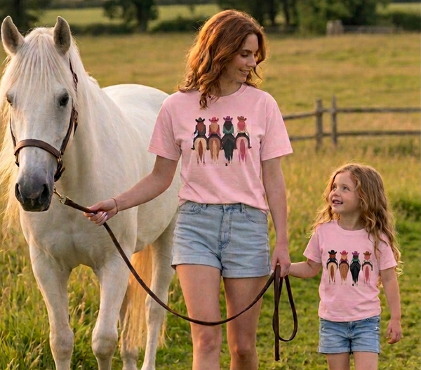 Unique and Fun Mommy and Me Saddle Up Tee Shirt