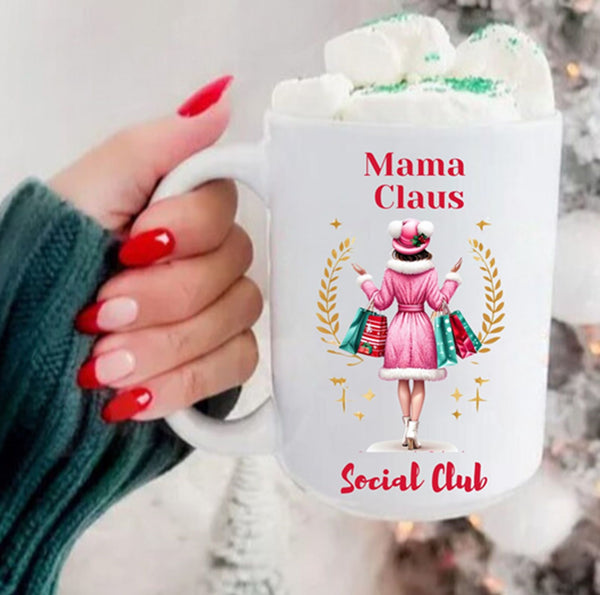 Mama Claus Social Club Christmas Coffee Mug