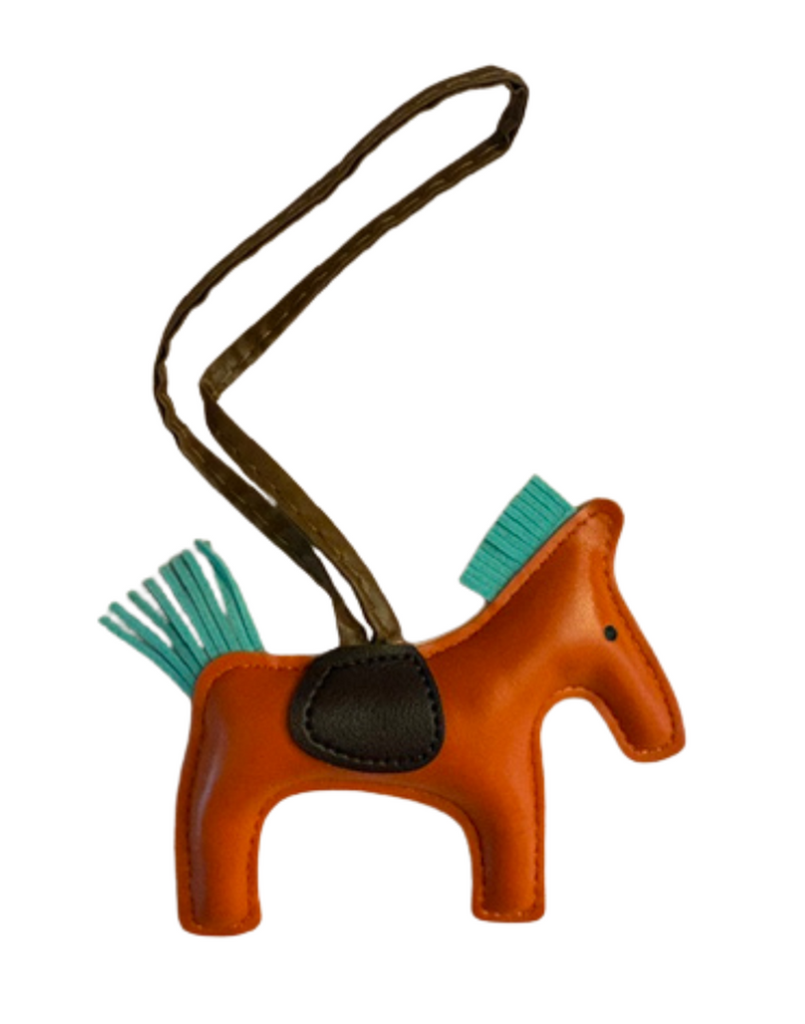 Luxury Faux Leather Horse Bag Charm & Keyring