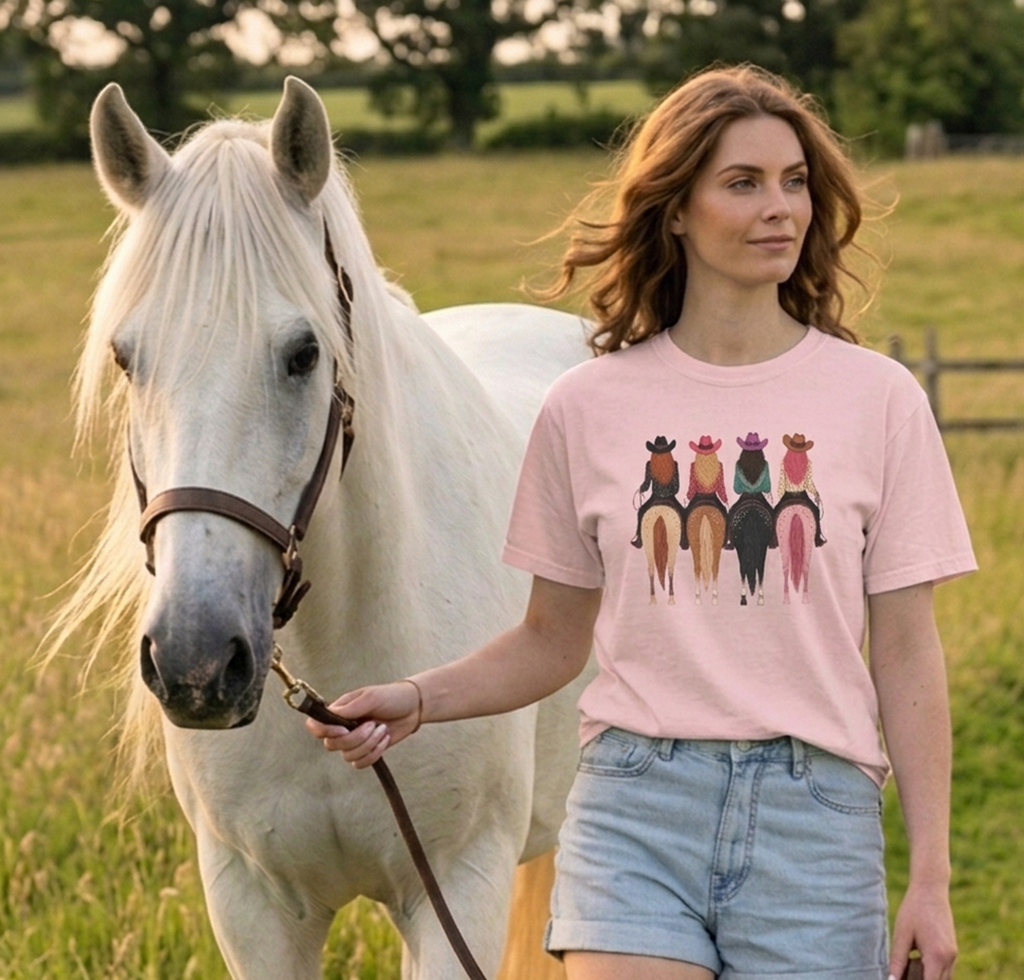 Unique and Fun Mommy and Me Saddle Up Tee Shirt