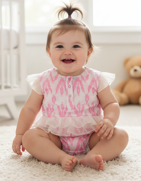 Adorable RU Cowgirl Pink and White Ikat for Your Little Cowgirl