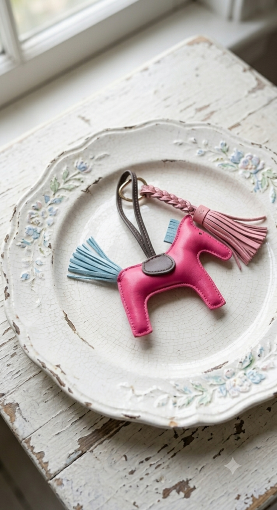 Luxury Faux Leather Horse Bag Charm & Keyring