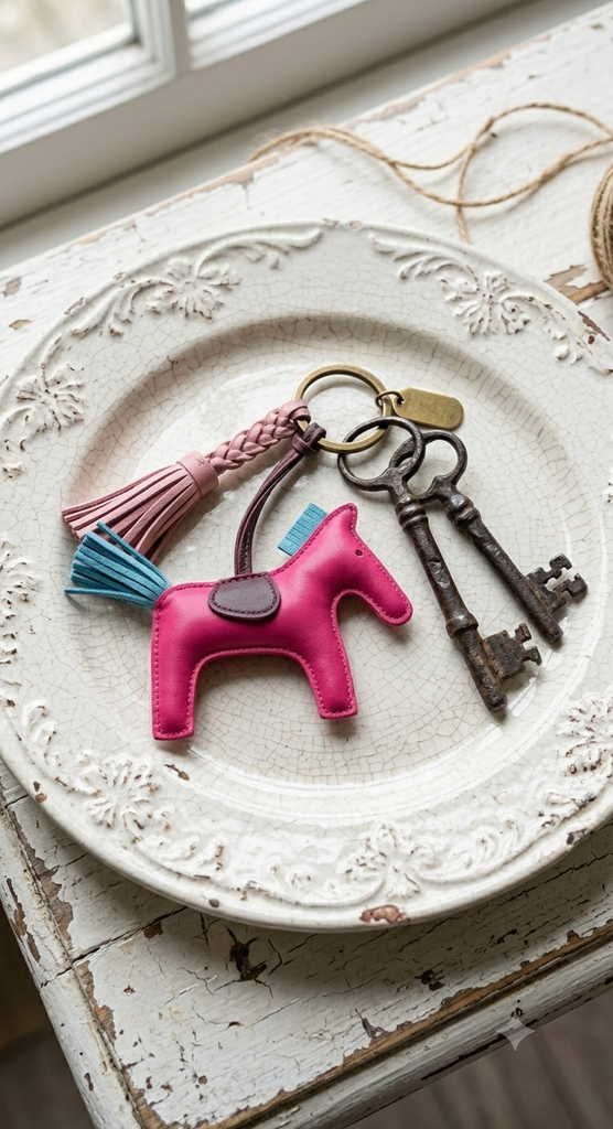 Luxury Faux Leather Horse Bag Charm & Keyring