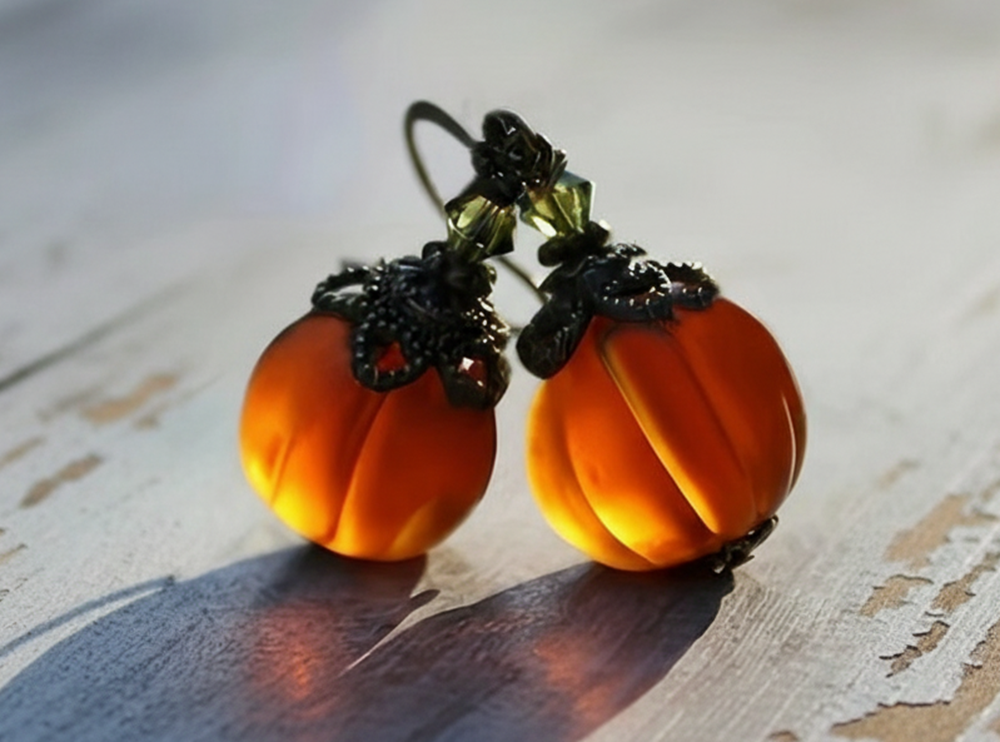 Feminine Petite Minimalist Fall Pumpkin Earrings