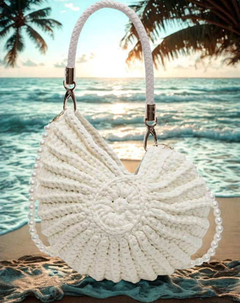 Handmade Crochet Seashell Purse