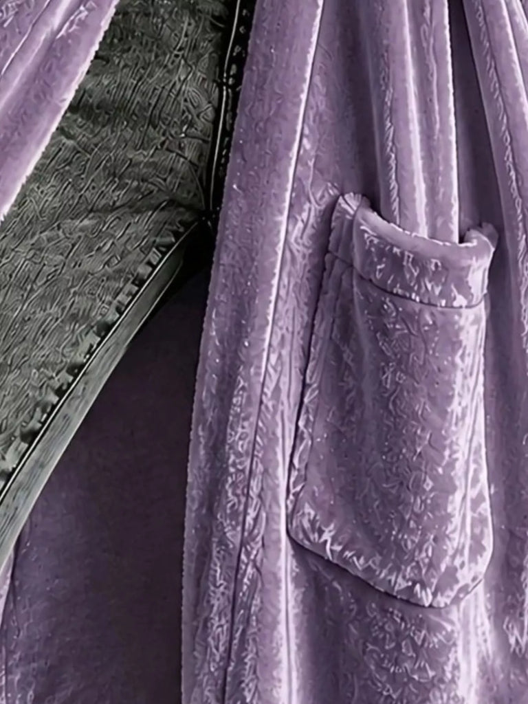 Me and You Velvet Open-Front Velvet Maxi Jacket