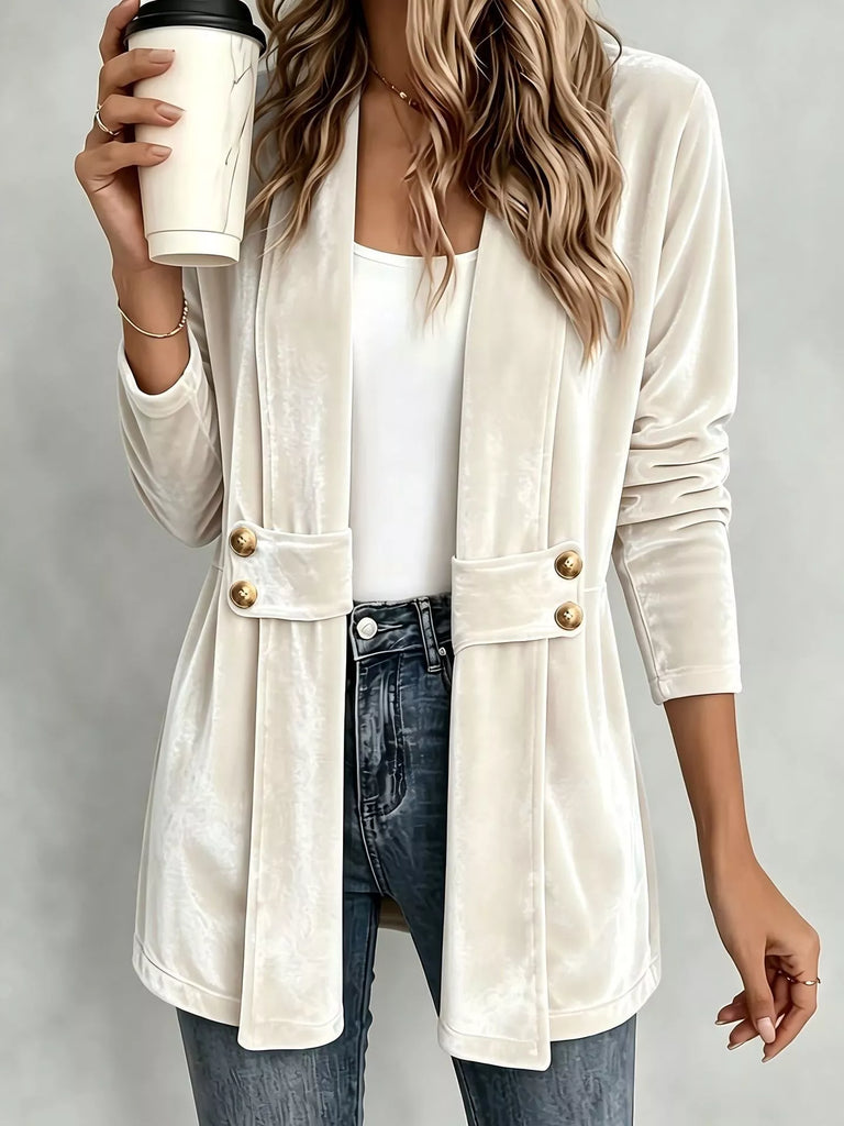 Velvet Open-Front Jacket