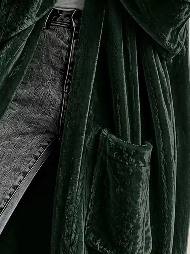 Me and You Velvet Open-Front Velvet Maxi Jacket