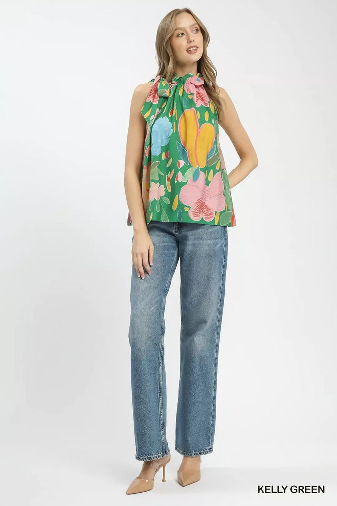Floral Halter Neck Top by Umgee