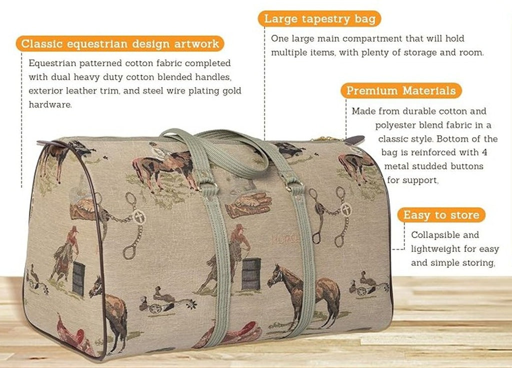 Equestrian Horse Tapestry Duffle Bag