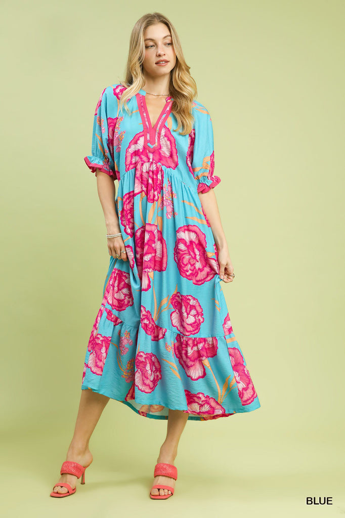 Floral Print Midi Dress by Umgee