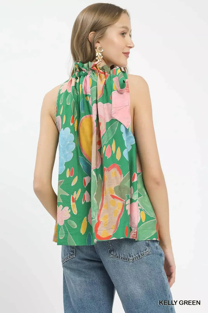 Floral Halter Neck Top by Umgee