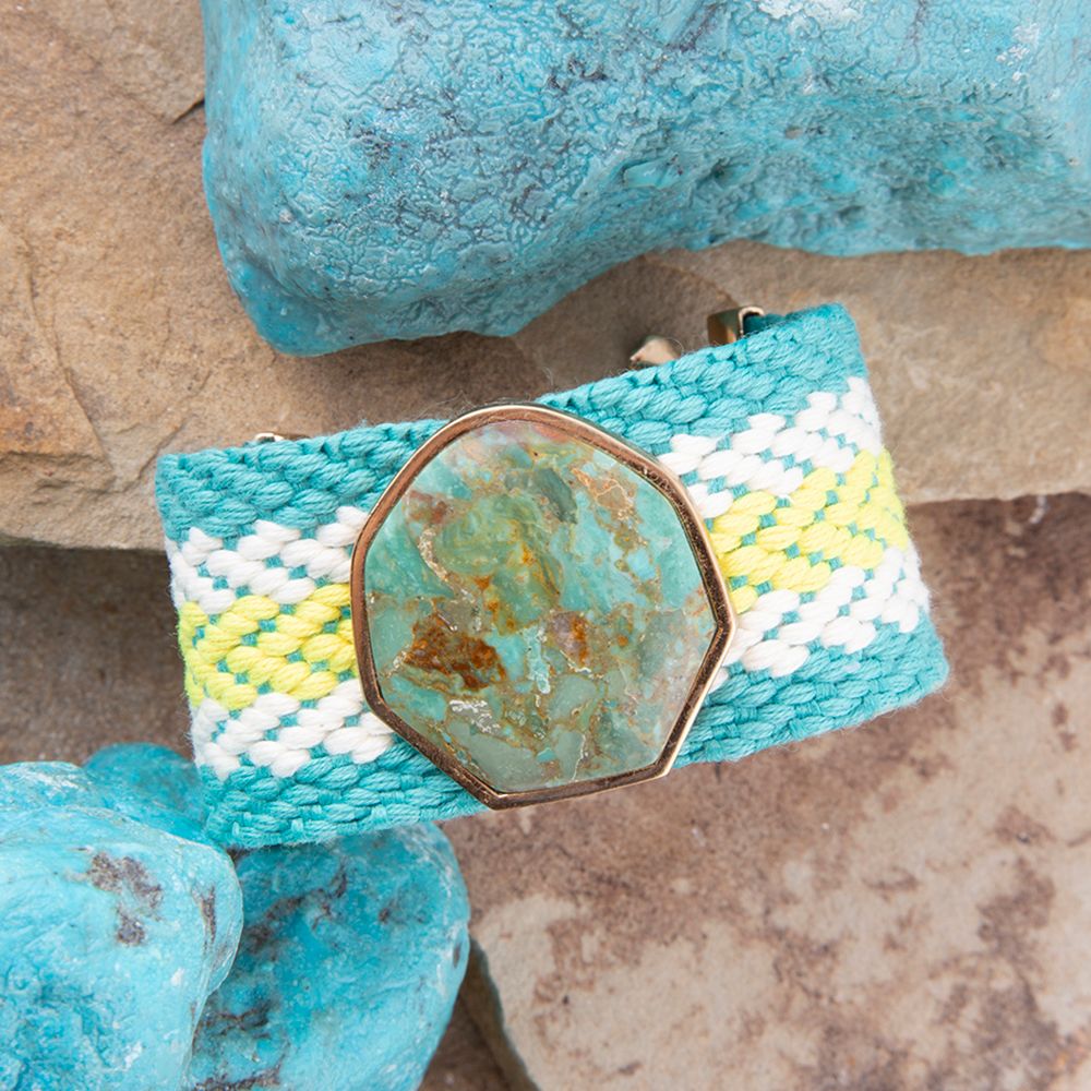 Blue Turquoise Woven Bracelet