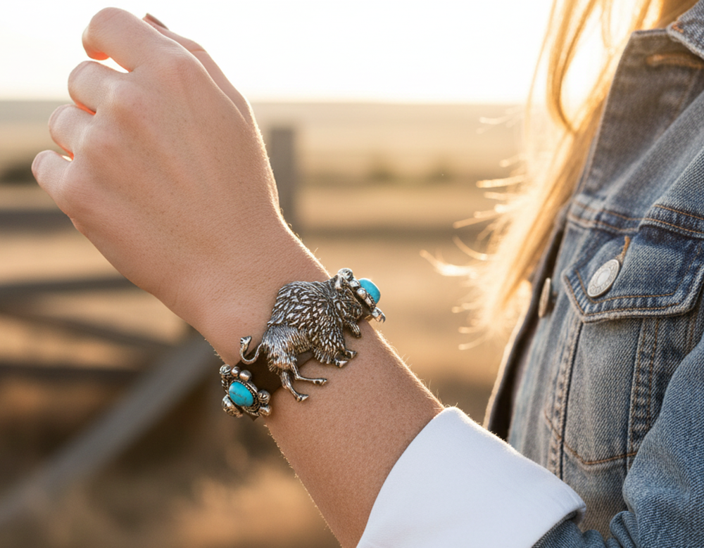 Western Cowgirl Buffalo Bracelet