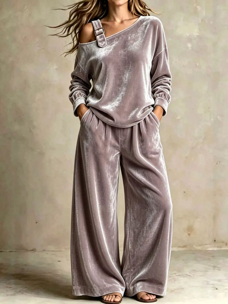 Next Level Asymmetrical Top and Pants Set