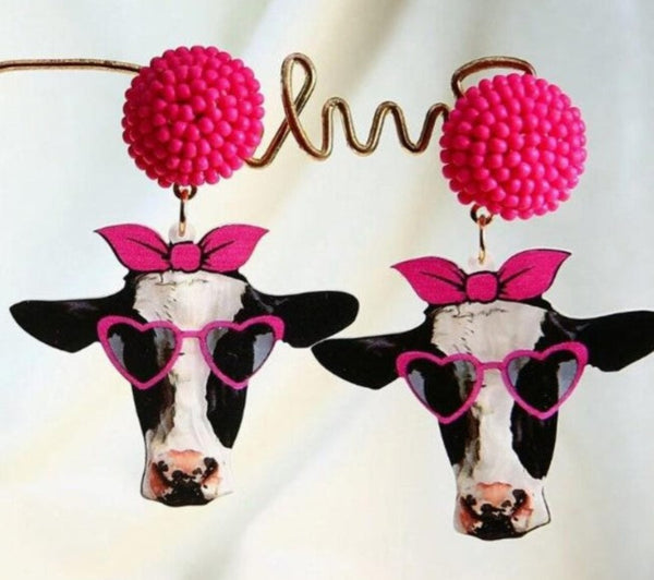 Cute Coquette Cow with Sunglasses