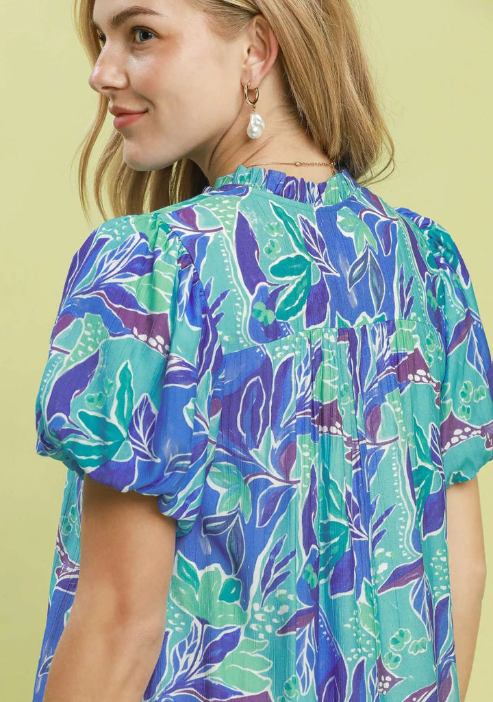Tropical Floral Tiered Mini Dress by Umgee