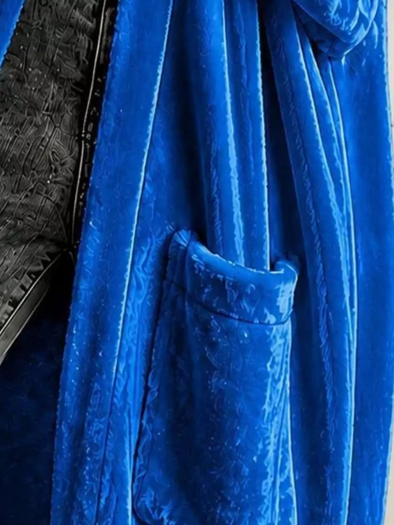 Me and You Velvet Open-Front Velvet Maxi Jacket