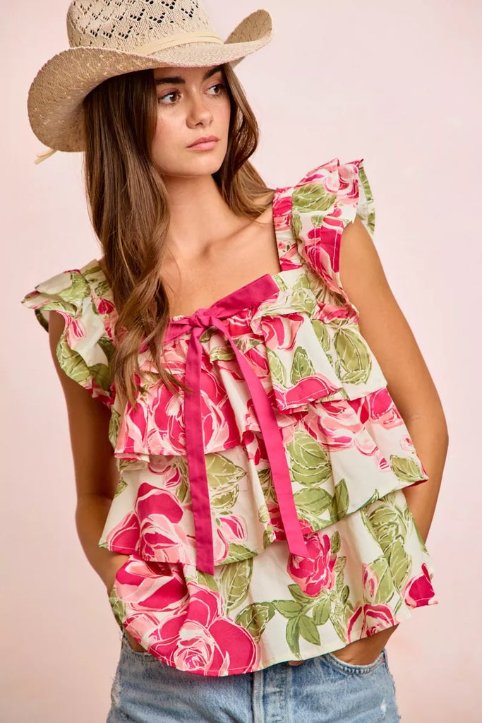 Blissful Floral Print Top by BiBi