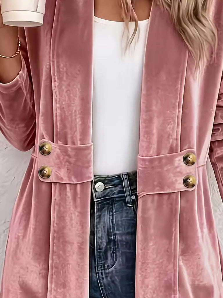 Velvet Open-Front Jacket