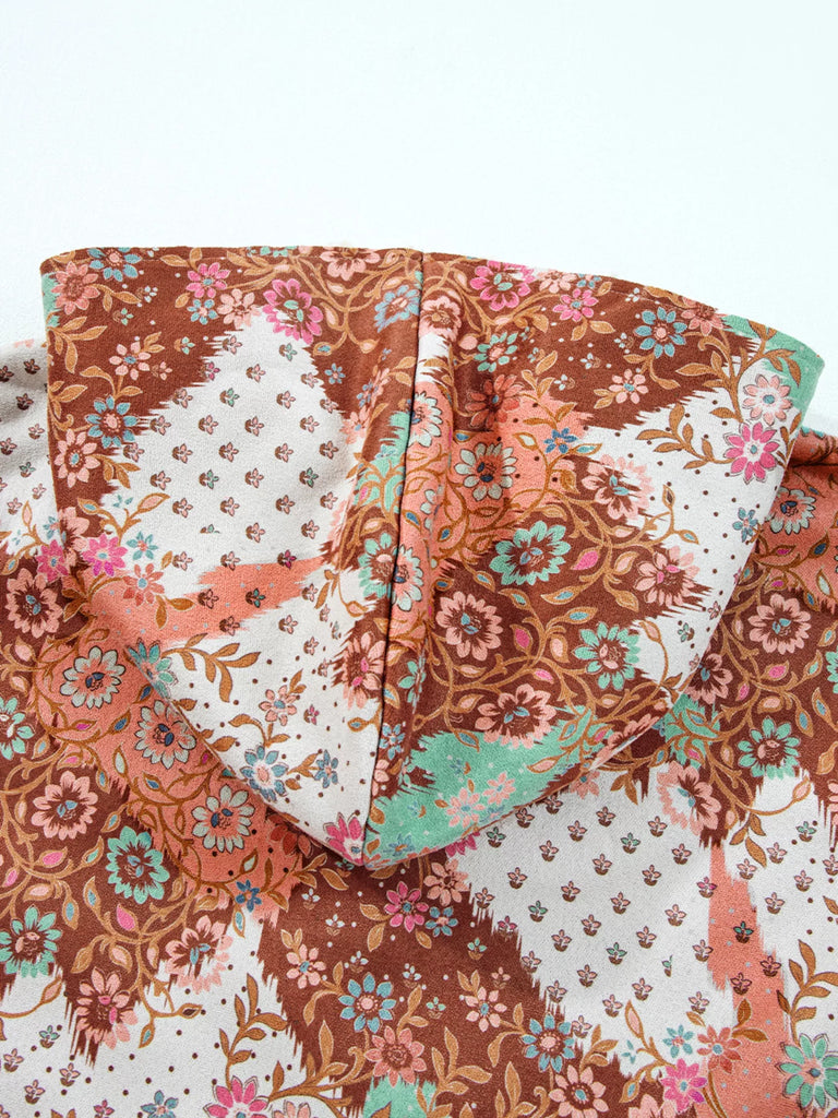 My Time Floral Sherpa Lined Hooded Jacket