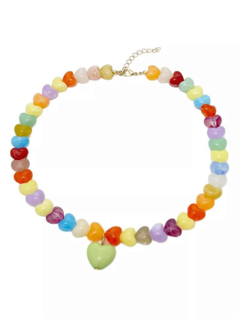 Lilly Colorful Heart Bead Necklace