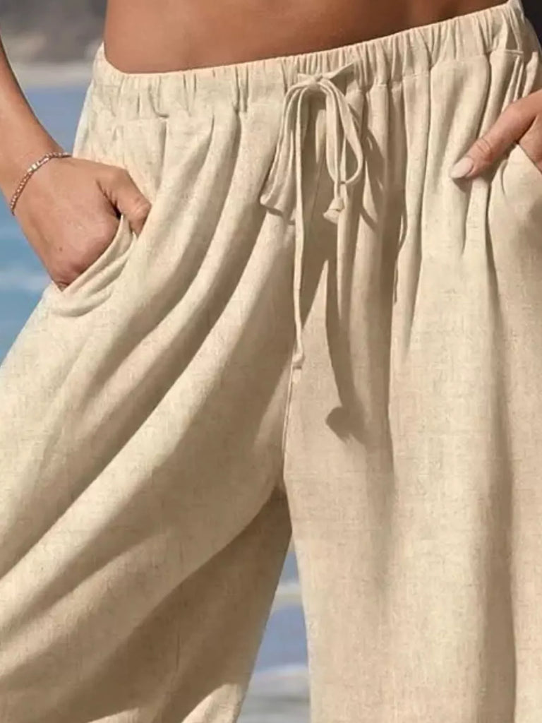 Barnyard Whispers Wide Leg Pants with Ruffle Hem