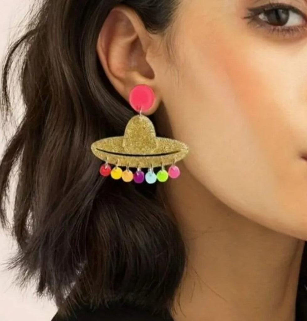Cinco De Mayo Mexican Hat Earrings