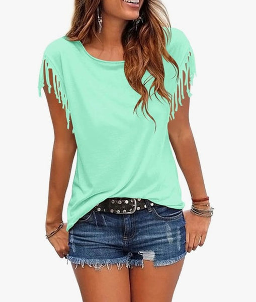 Monterey Fringed Sleeve Top