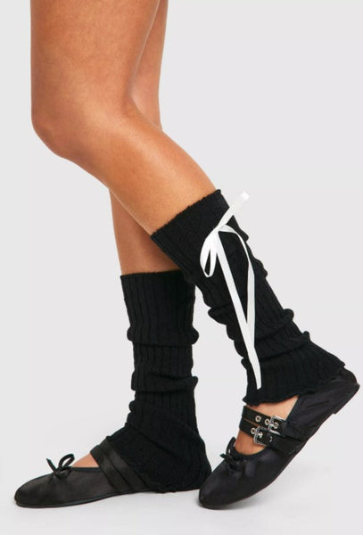 Coquette Bow Knitted Leg Warmers
