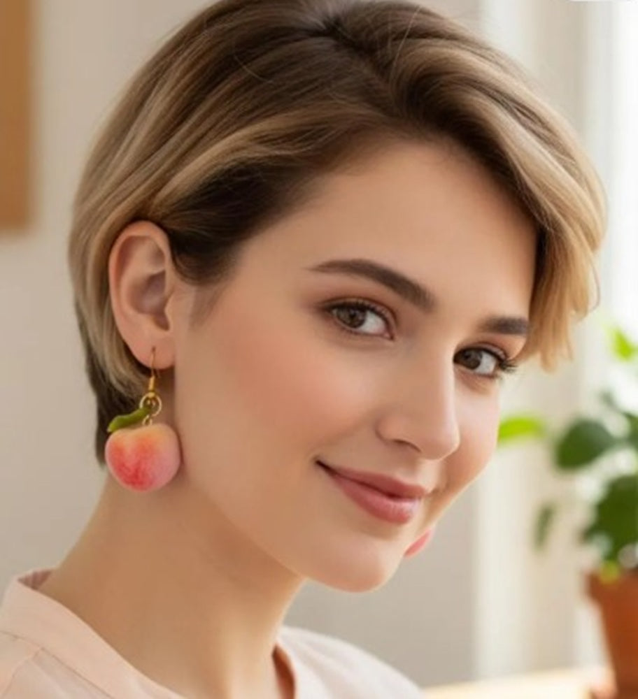 Fresh Fuzzy Peach Earrings