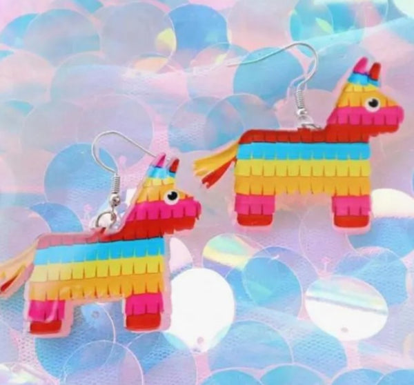 Fun Cinco De Mayo Mexican Horse Pinata Earrings