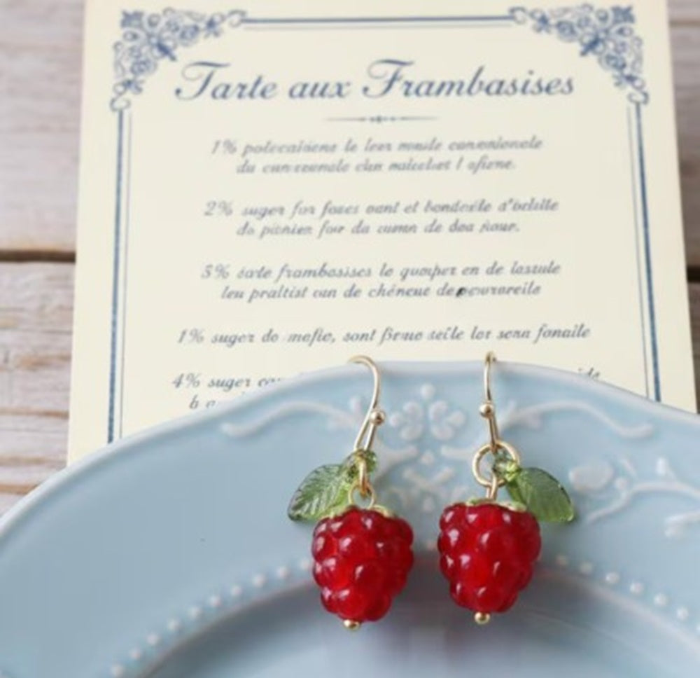 The Darn Cutest Raspberry Drop Earrings