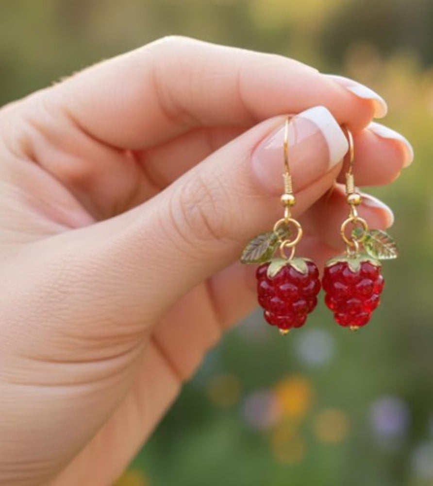 The Darn Cutest Raspberry Drop Earrings