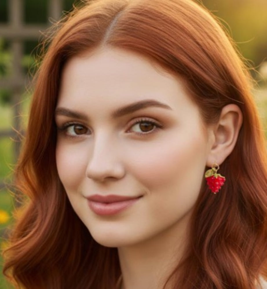 The Darn Cutest Raspberry Drop Earrings