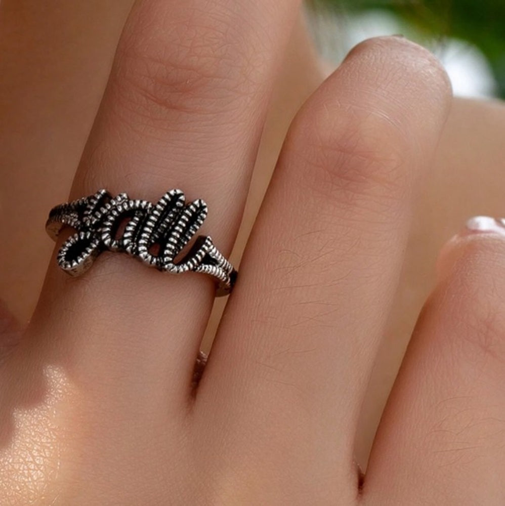 Silver Tone YAll Ring