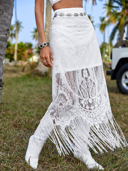 Lace Babe Fringed Skirt 