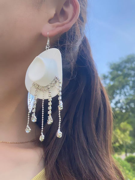 Tassel Cowboy Hat Earrings