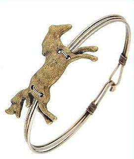 Burnished Gold Tone Horse Bracelet - Posh Equestrian