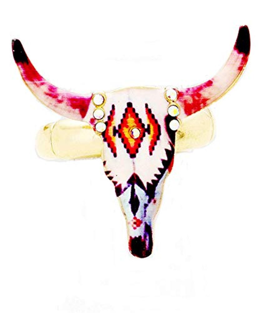 Western Tribal Steer Head Ring