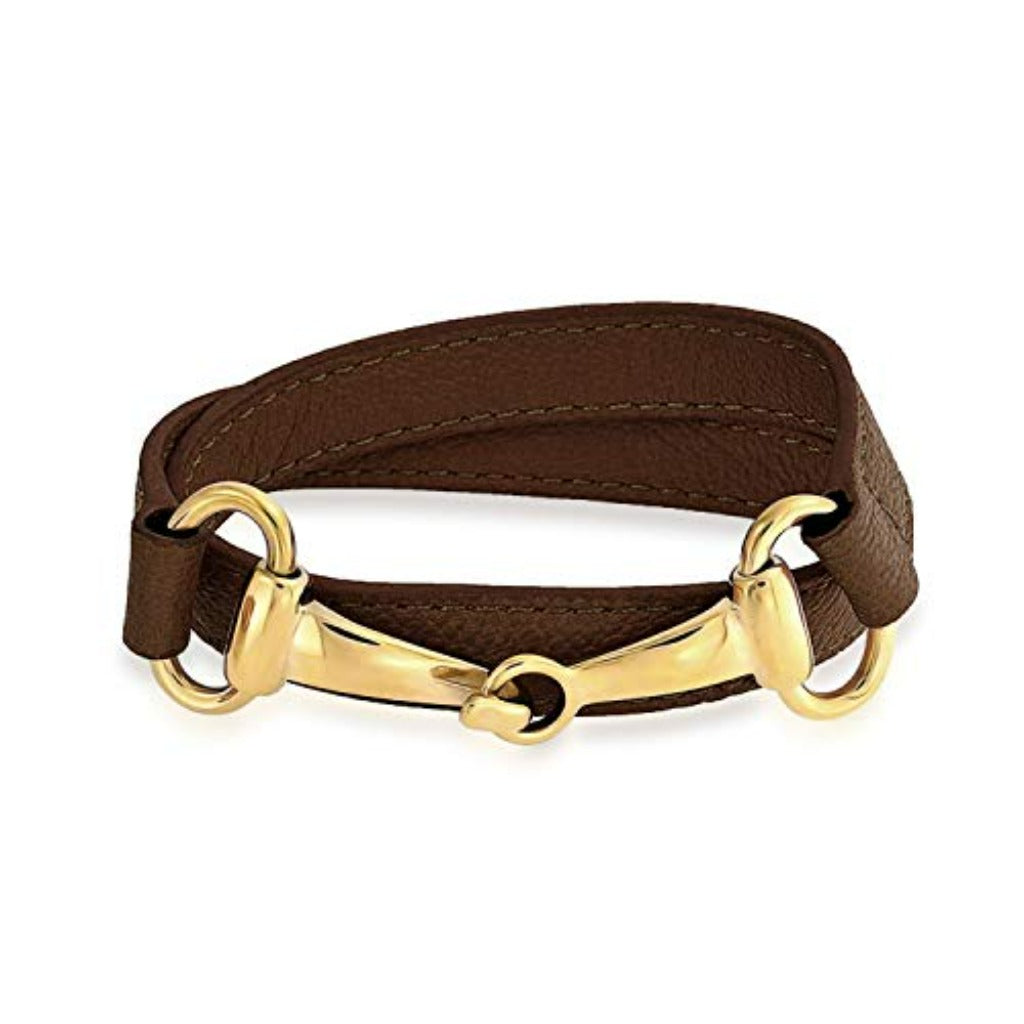 Leather Equestrian Snaffle Horse Bit Bracelet