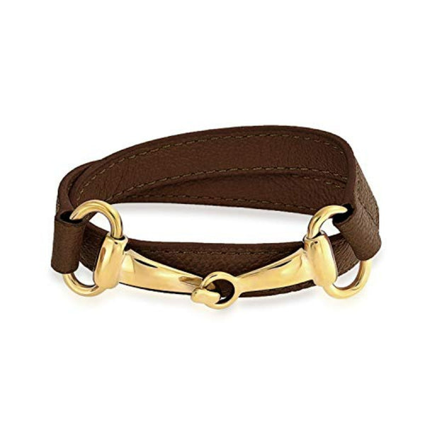 Leather Equestrian Snaffle Horse Bit Bracelet