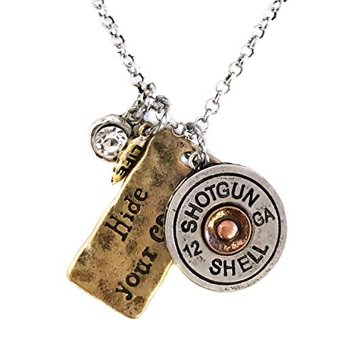 Hide Your Crazy Act Like a Lady 12 Gauge Shotgun Necklace