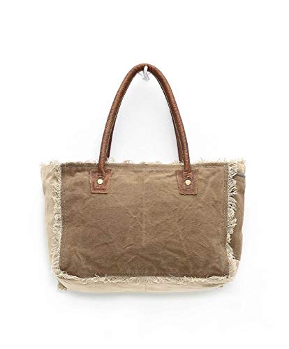 CLA Bags SEL de Mer Upcycled Canvas Hand Bag Upcycled Canvas & Cowhide Tote Bag Radiant Upcycled Canvas & Cowhide Leather Bag