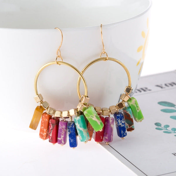 Golden Hour Multicolored Stone Earrings