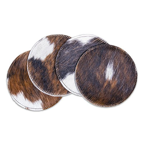 Handcrafted Cowhide Coaster Set